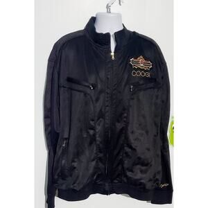 COOGIE Mens Black Track Jacket Size 4XL Dad 
Glam Streetwear Vegas